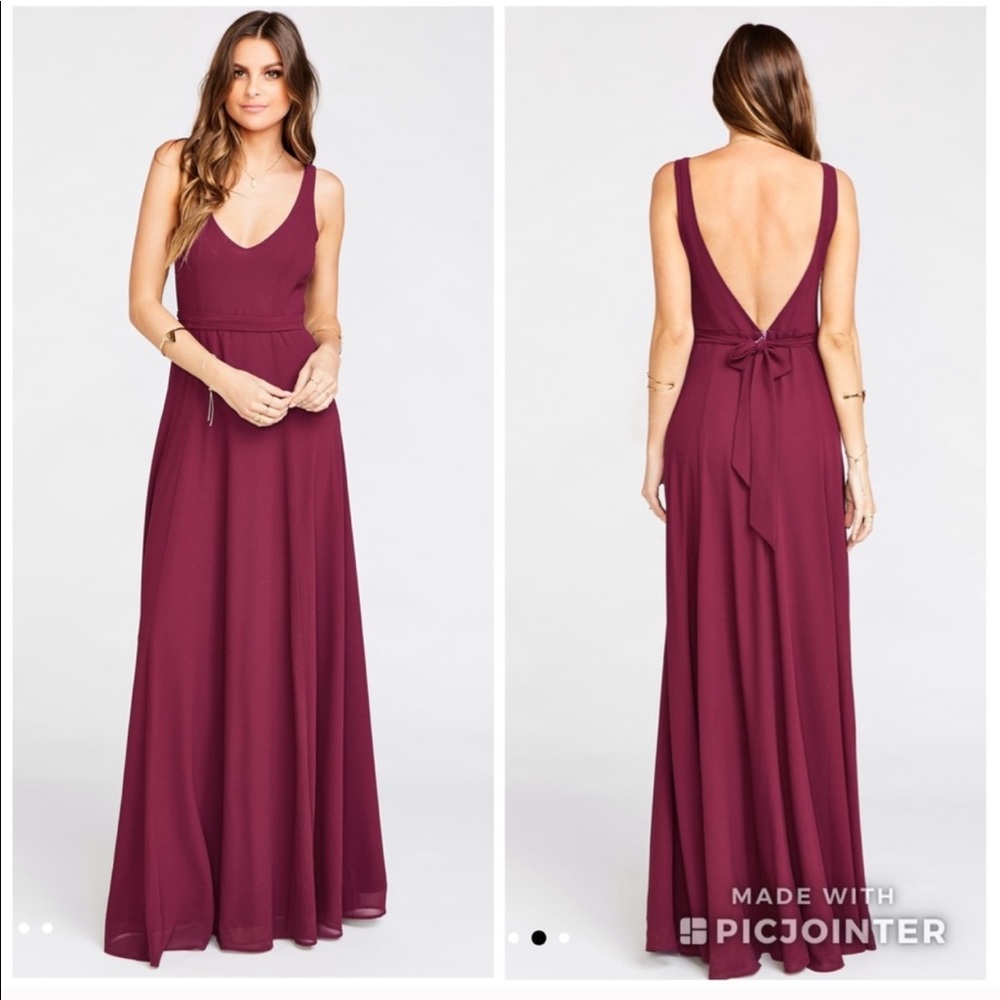 Show Me Your MuMu Jenn Maxi Dress Merlot Chiffron